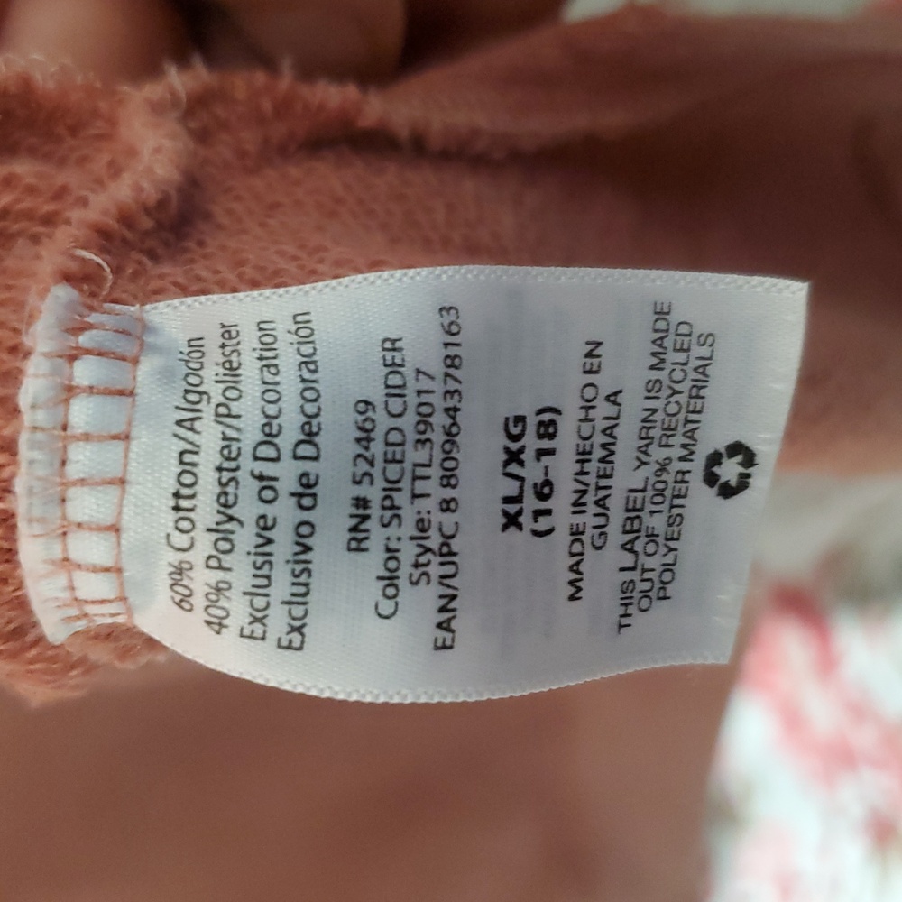 Time and Tru Rust Faded Sweater XL 16 18 - Picture 3 of 5